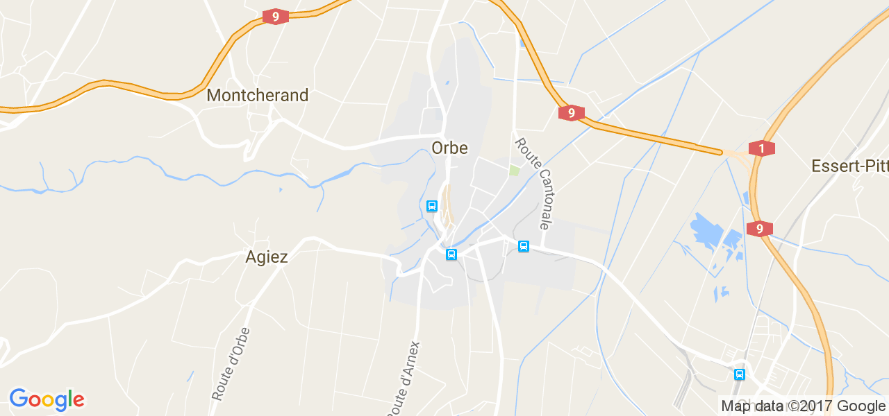 map de la ville de Orbe