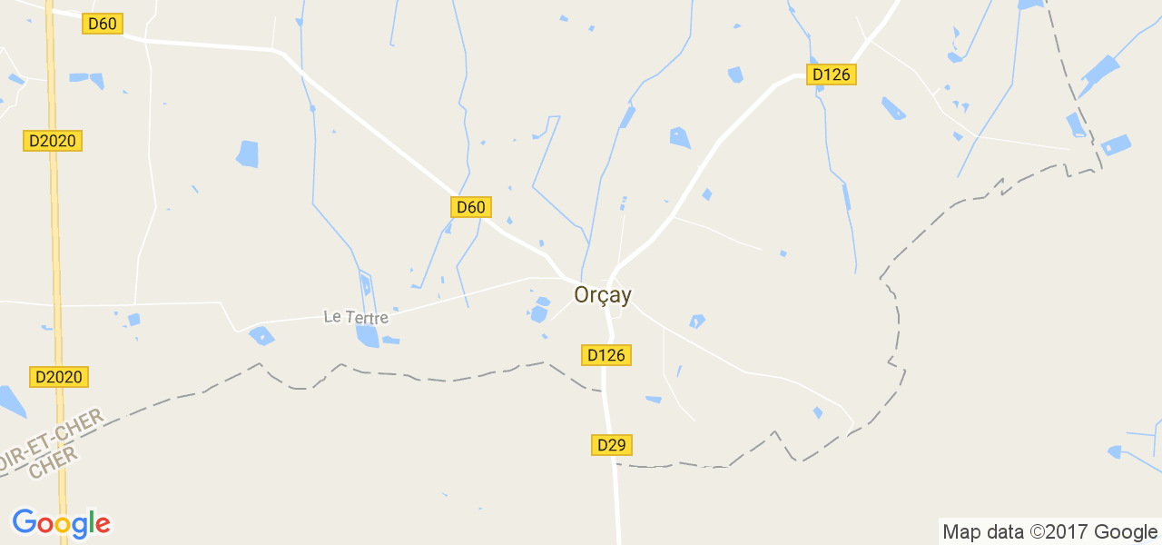 map de la ville de Orçay