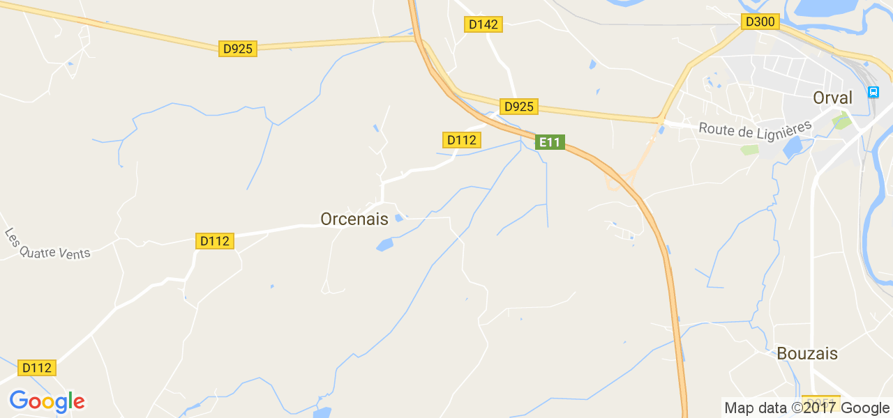 map de la ville de Orcenais