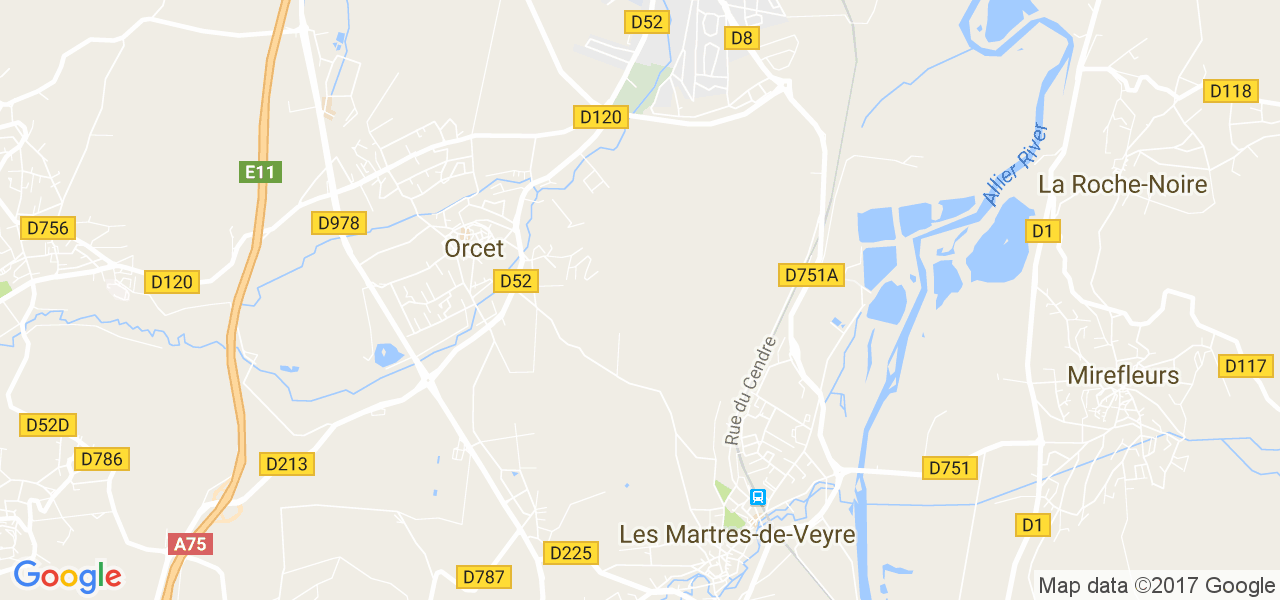 map de la ville de Orcet