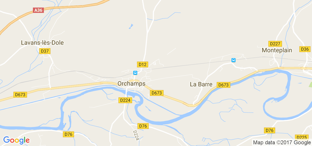 map de la ville de Orchamps