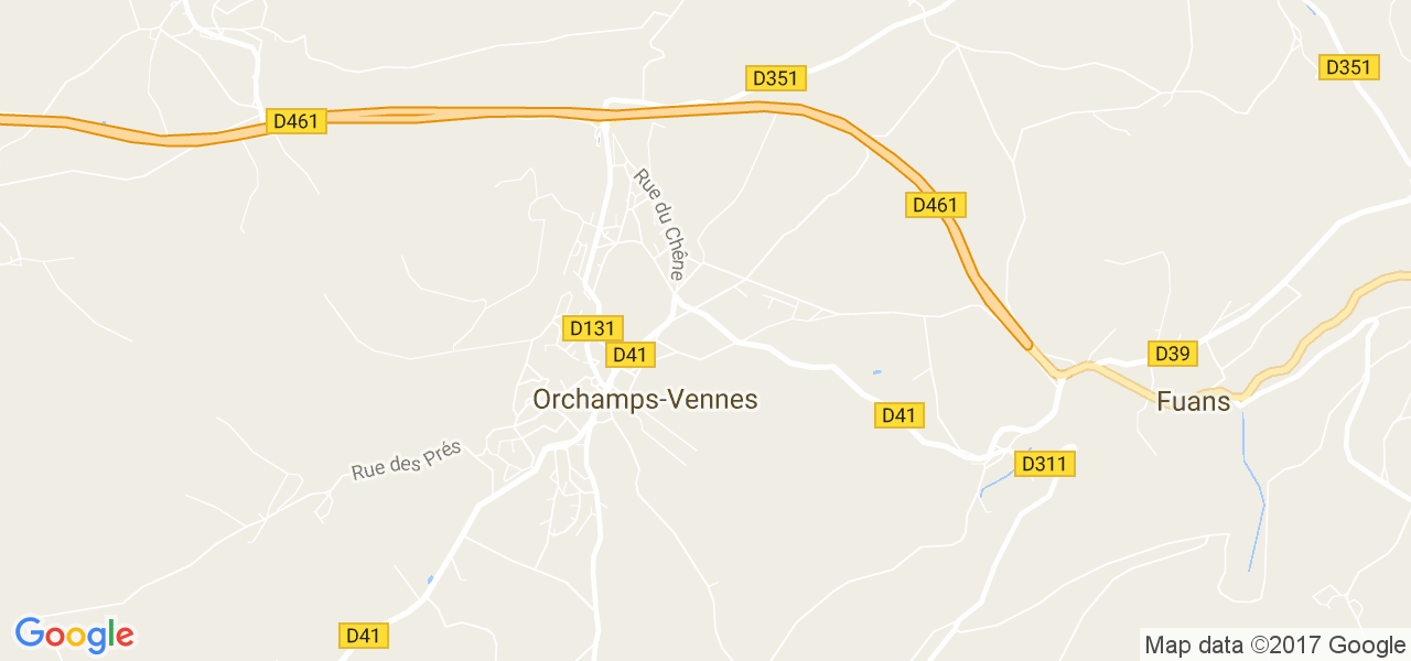 map de la ville de Orchamps-Vennes