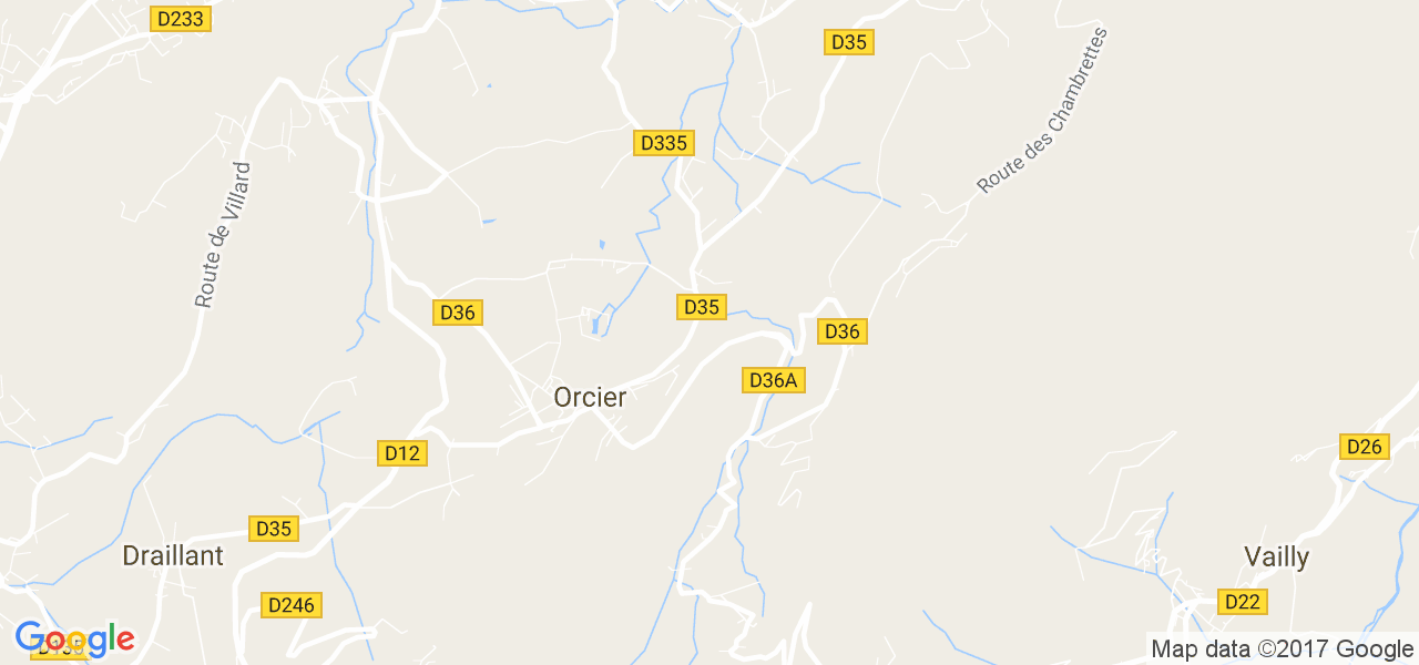 map de la ville de Orcier