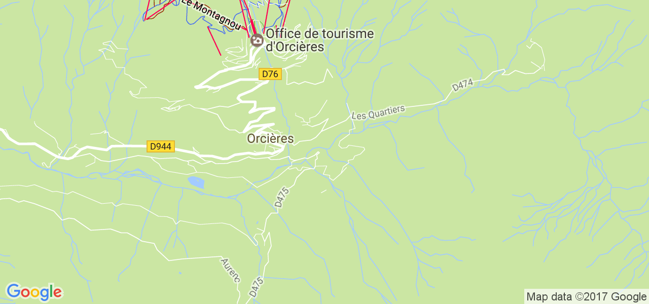 map de la ville de Orcières