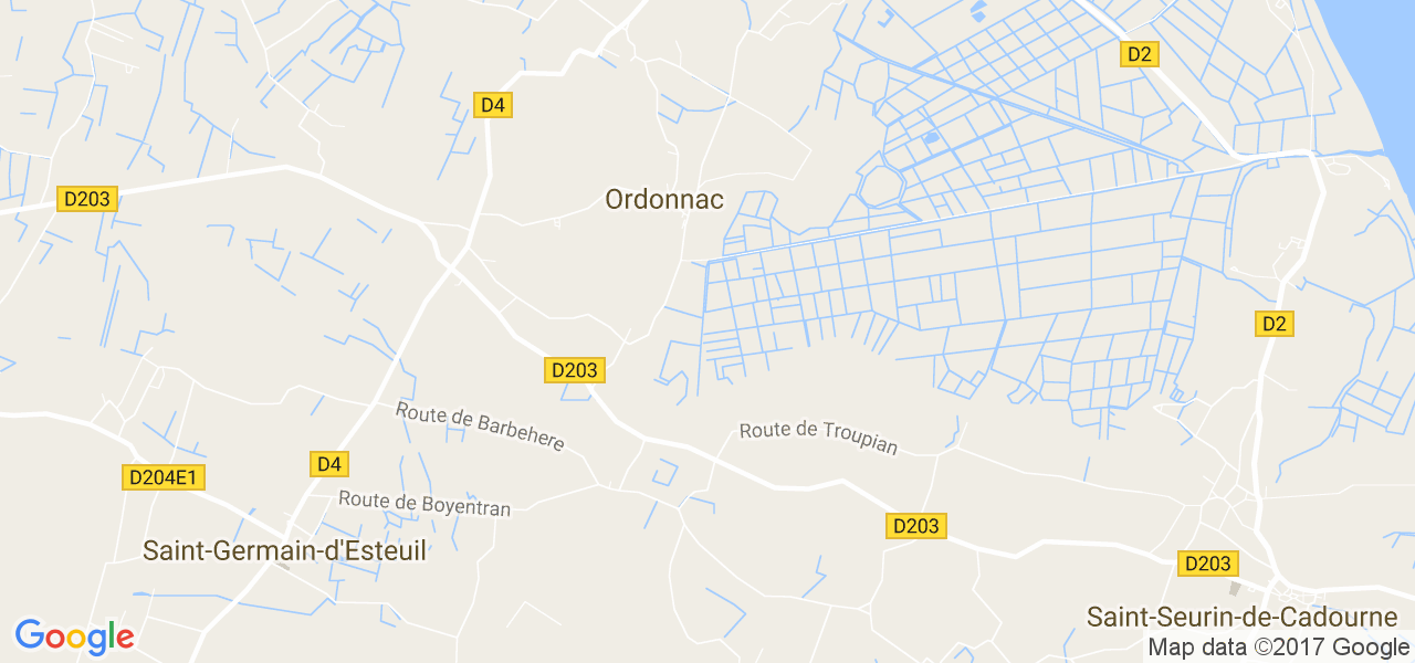 map de la ville de Ordonnac