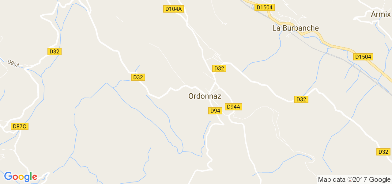 map de la ville de Ordonnaz