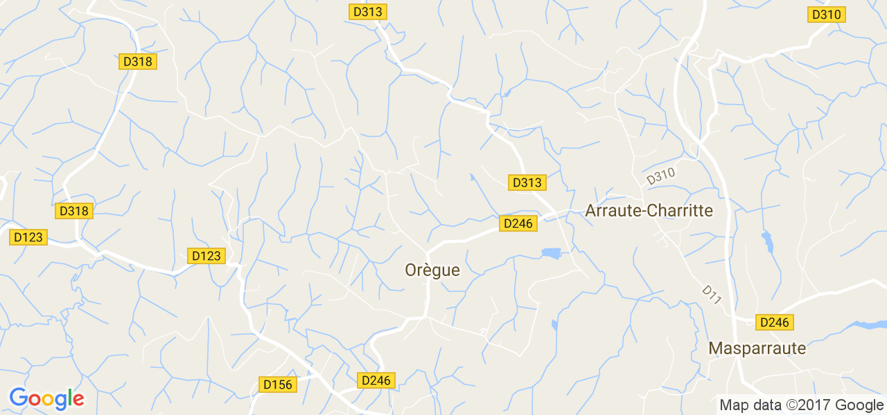 map de la ville de Orègue