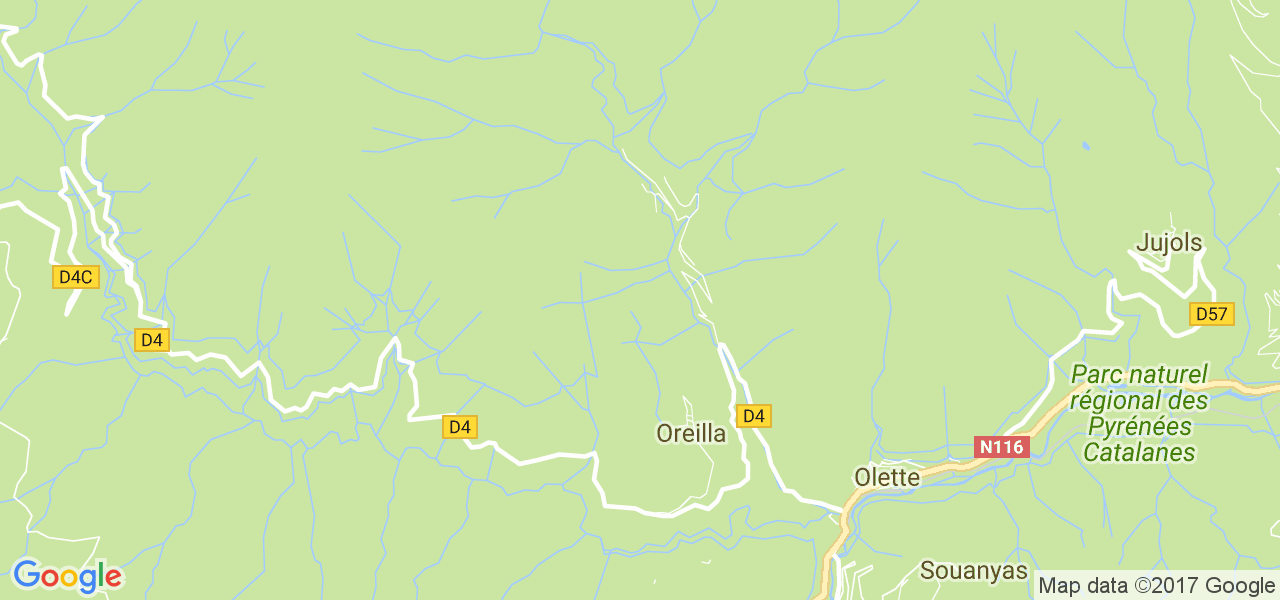 map de la ville de Oreilla