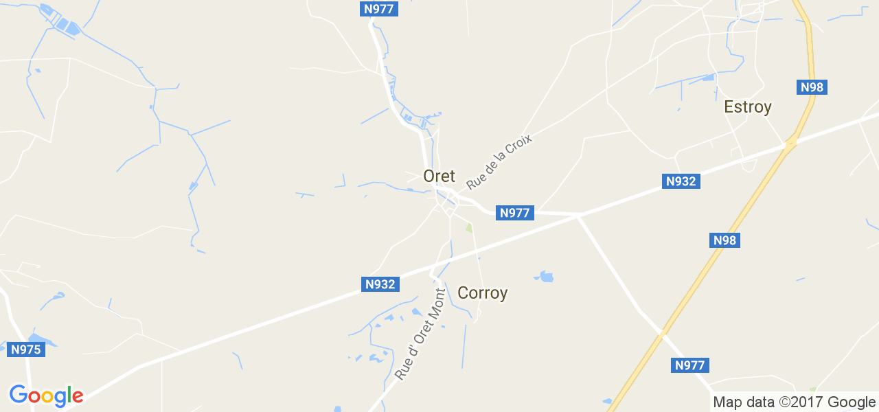 map de la ville de Oret