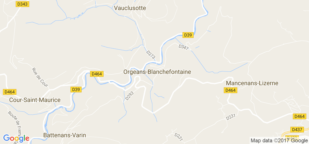 map de la ville de Orgeans-Blanchefontaine