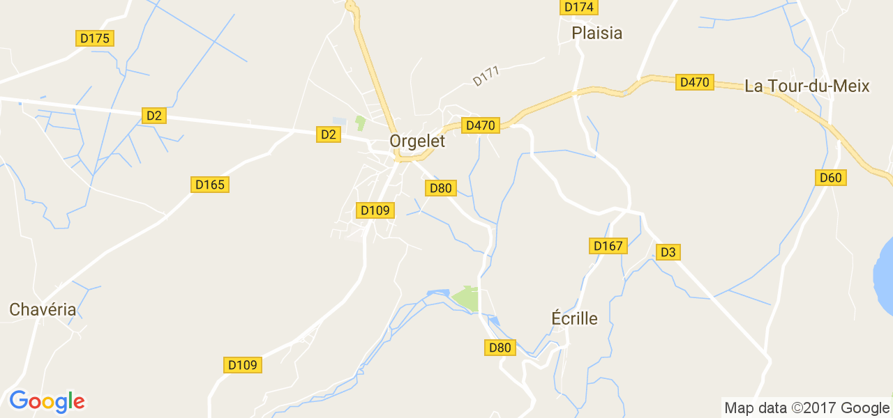 map de la ville de Orgelet