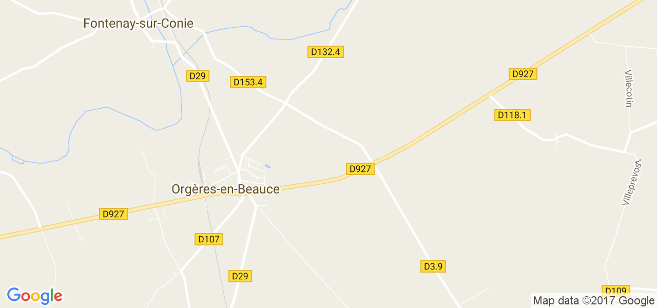 map de la ville de Orgères-en-Beauce