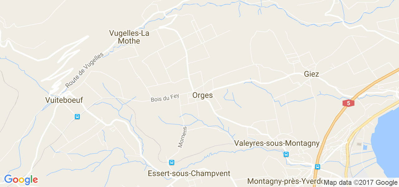 map de la ville de Orges