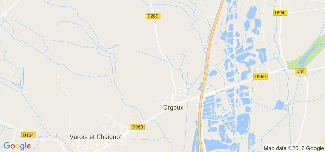 map de la ville de Orgeux