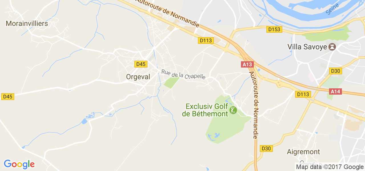 map de la ville de Orgeval