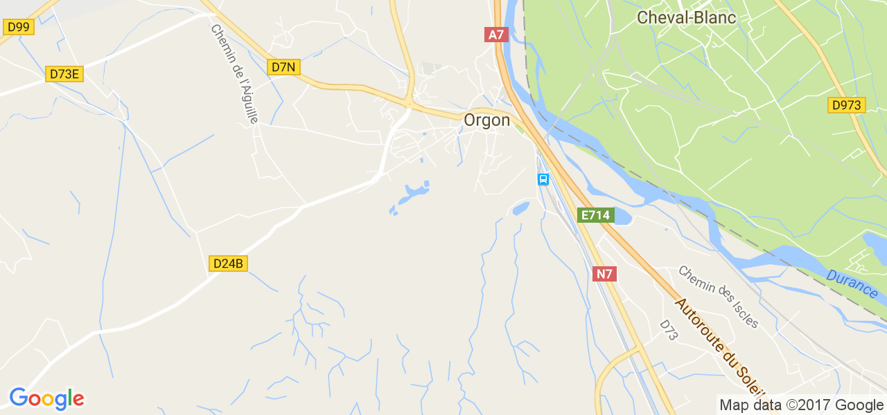 map de la ville de Orgon