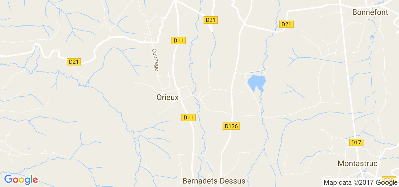 map de la ville de Orieux