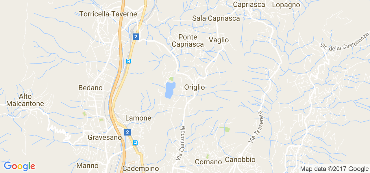 map de la ville de Origlio