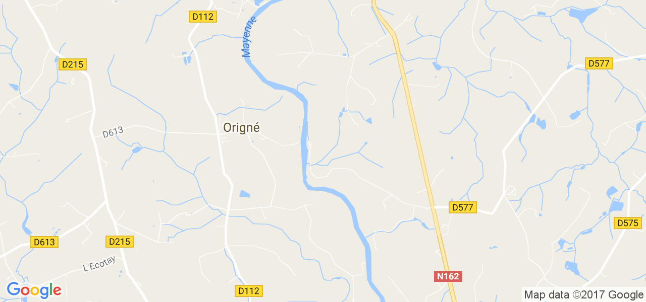 map de la ville de Origne