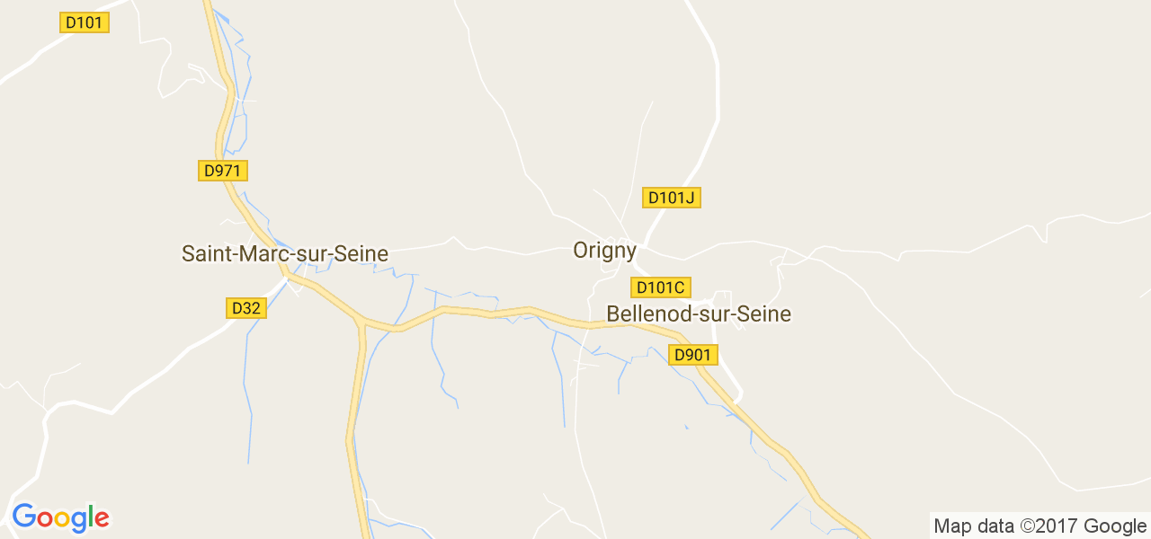 map de la ville de Origny