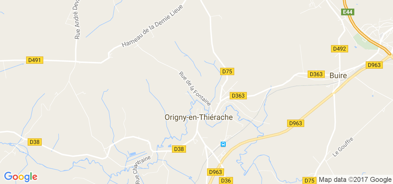 map de la ville de Origny-en-Thiérache