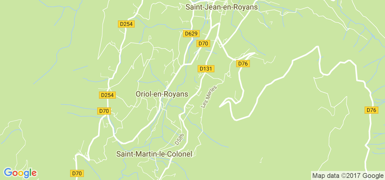 map de la ville de Oriol-en-Royans