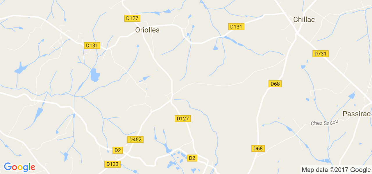 map de la ville de Oriolles