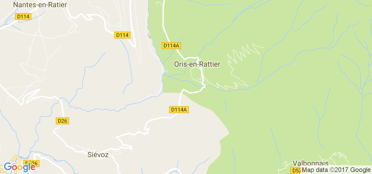 map de la ville de Oris-en-Rattier