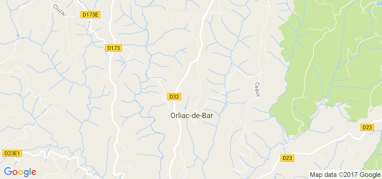 map de la ville de Orliac-de-Bar