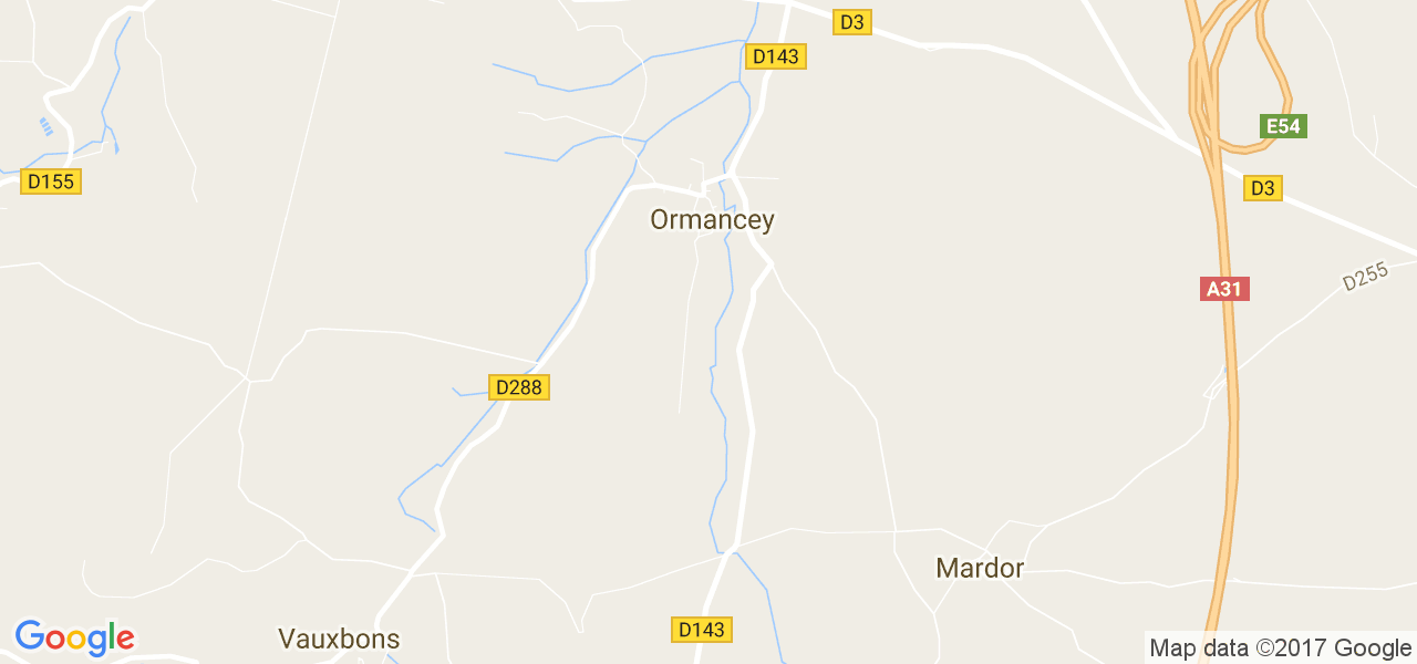 map de la ville de Ormancey