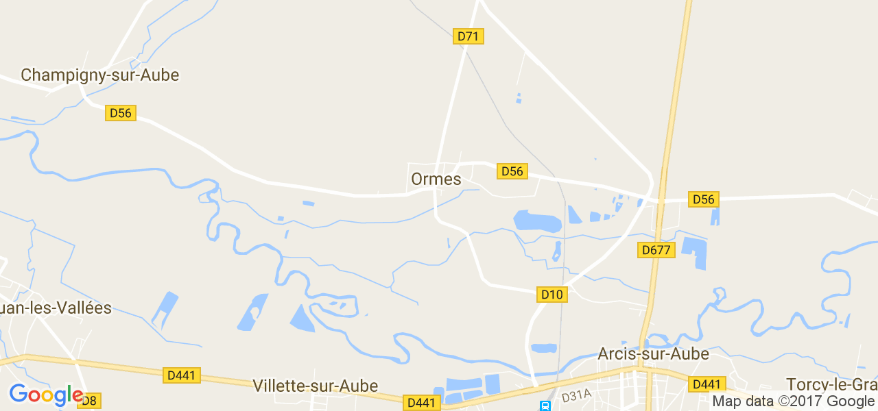 map de la ville de Ormes