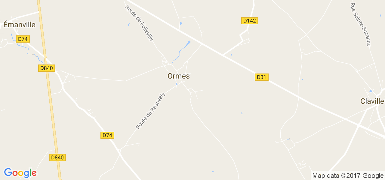 map de la ville de Ormes