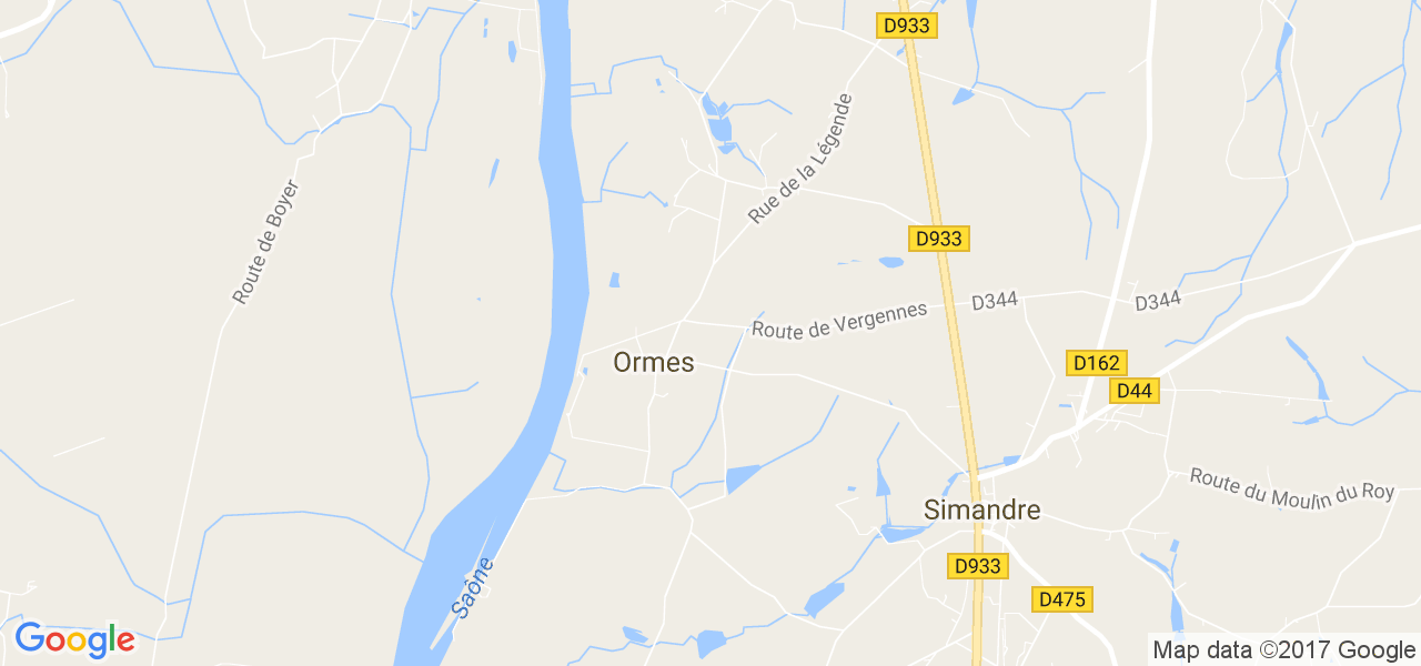 map de la ville de Ormes