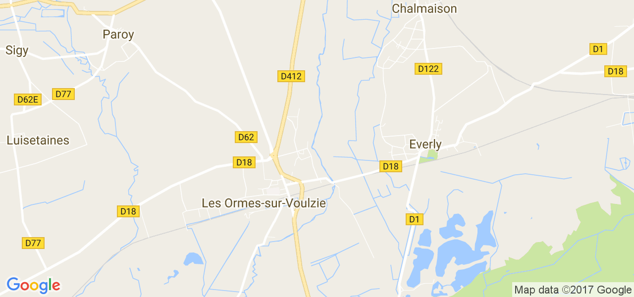 map de la ville de Ormes-sur-Voulzie