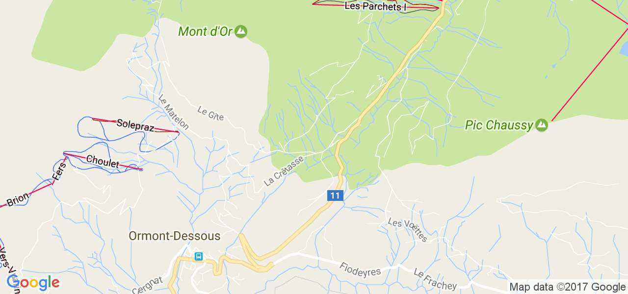 map de la ville de Ormont-Dessous