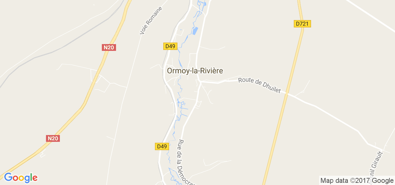 map de la ville de Ormoy-la-Rivière