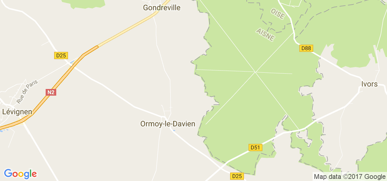 map de la ville de Ormoy-le-Davien