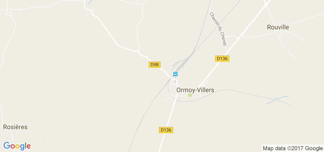 map de la ville de Ormoy-Villers