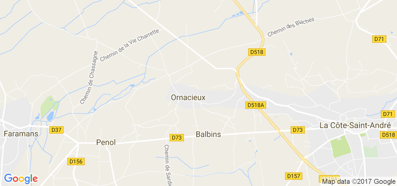 map de la ville de Ornacieux