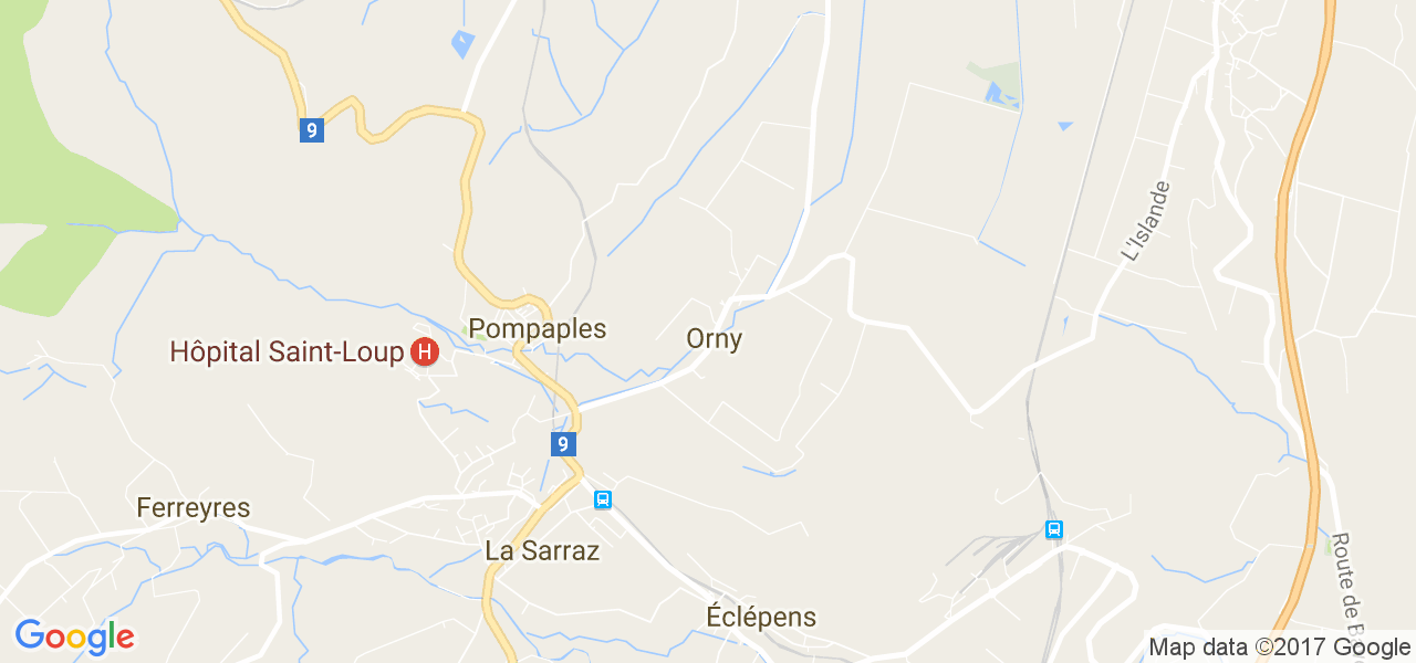 map de la ville de Orny