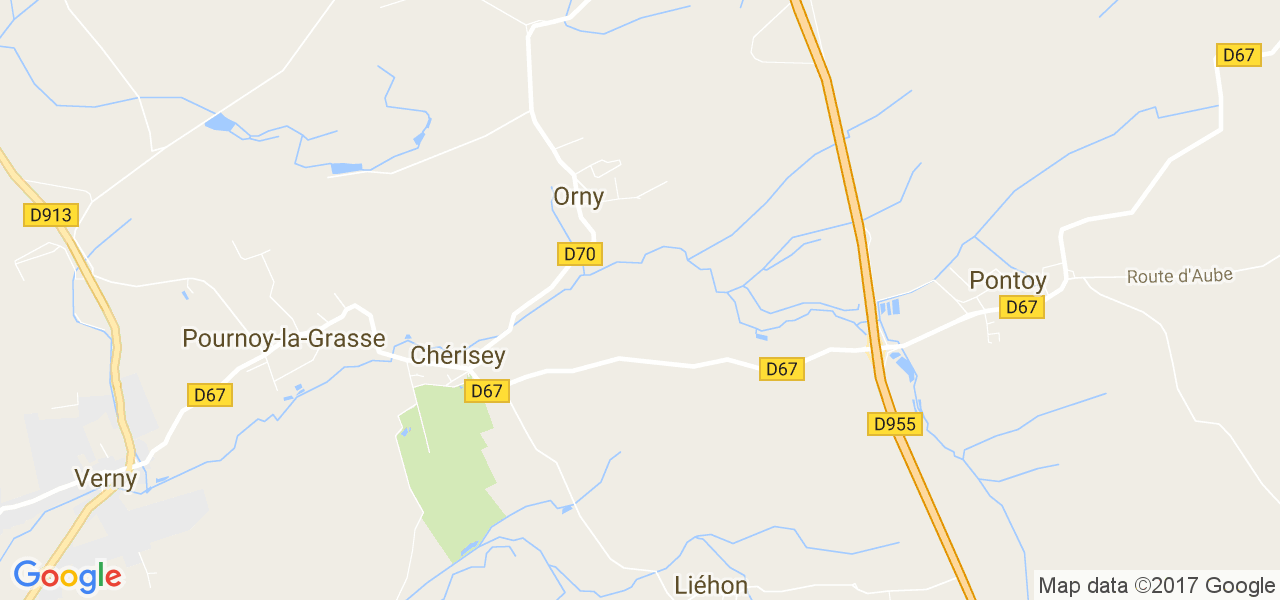 map de la ville de Orny