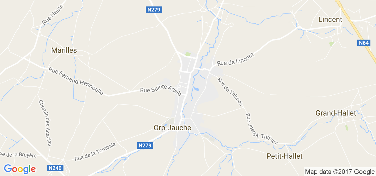 map de la ville de Orp-Jauche