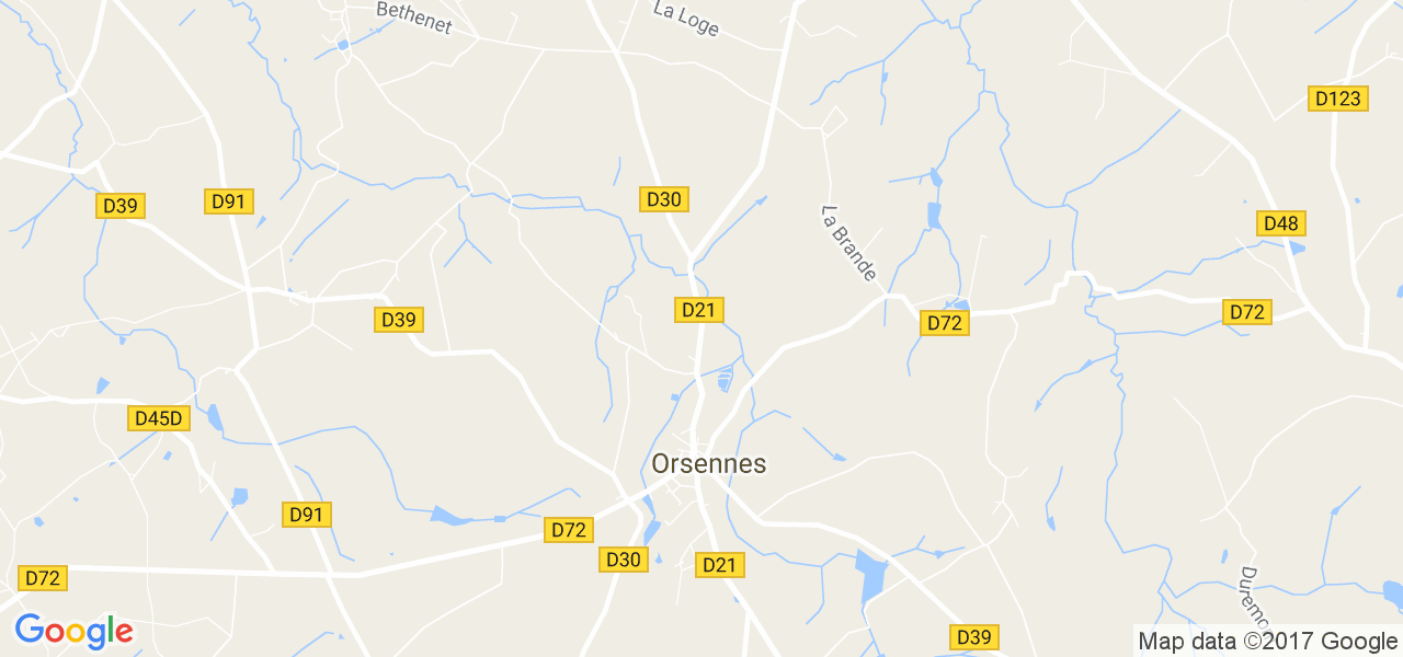 map de la ville de Orsennes