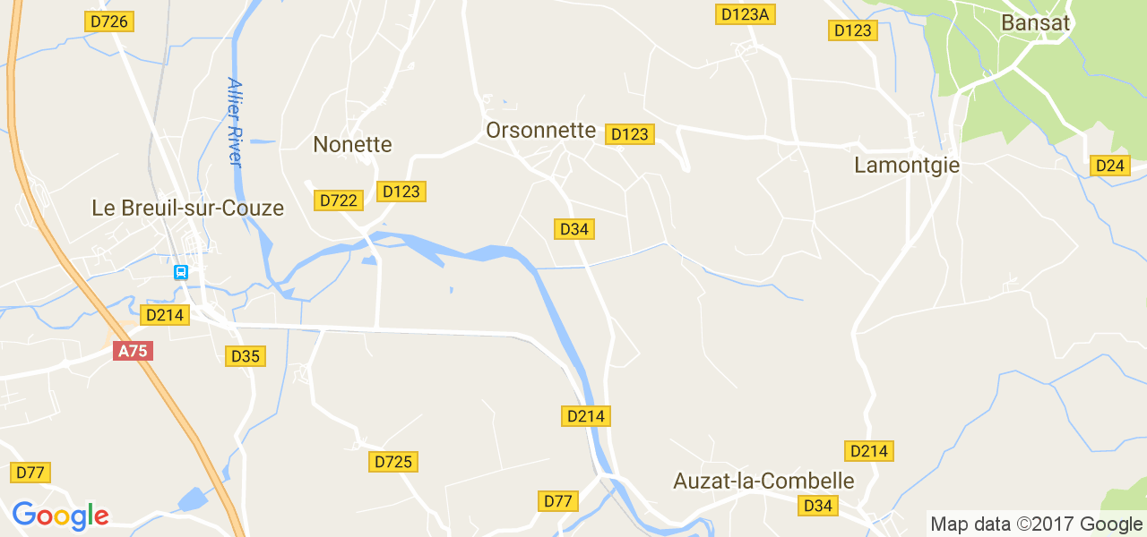 map de la ville de Orsonnette