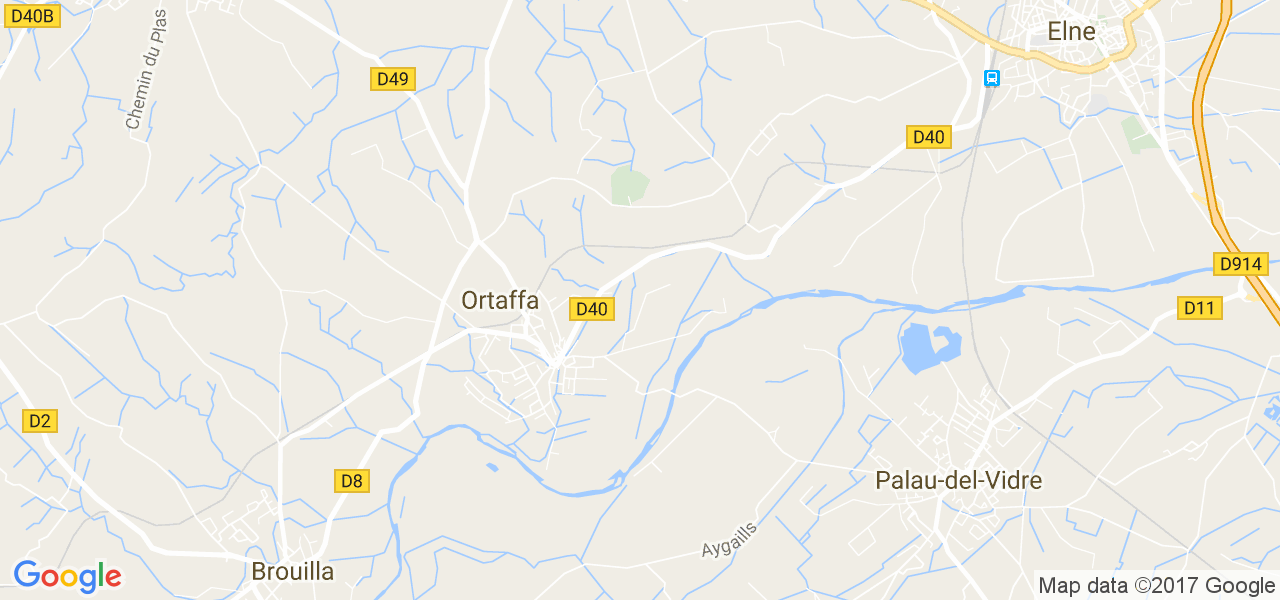 map de la ville de Ortaffa