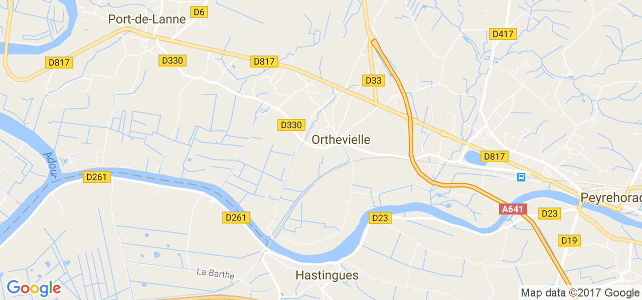 map de la ville de Orthevielle