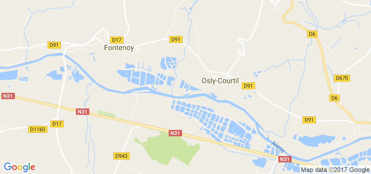 map de la ville de Osly-Courtil