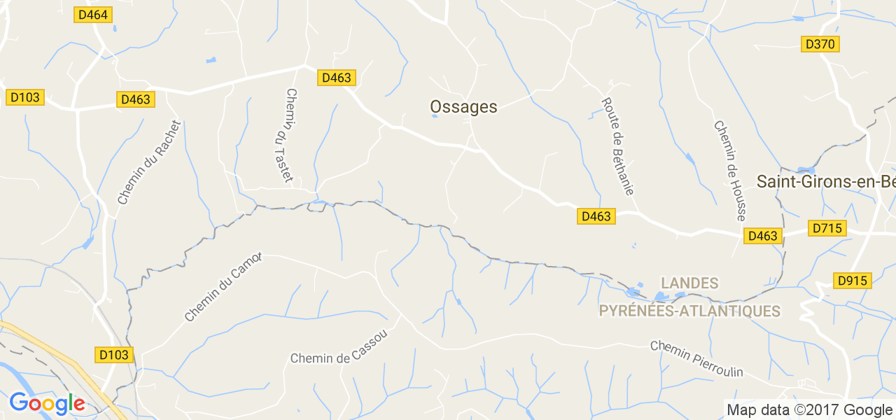 map de la ville de Ossages