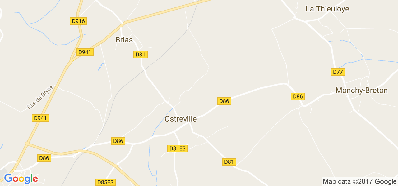 map de la ville de Ostreville