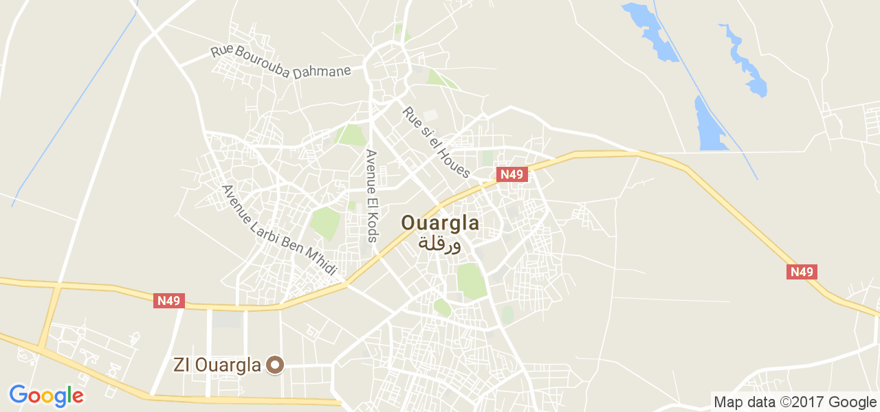 map de la ville de Ouargla